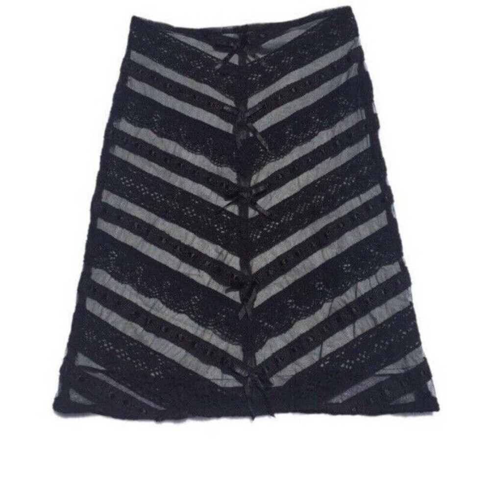 Y2k Black Bow Persaman New York Skirt Size 6